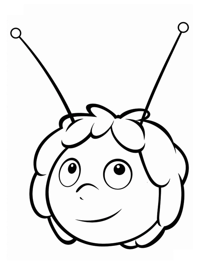 Maya the head of the bee coloring page